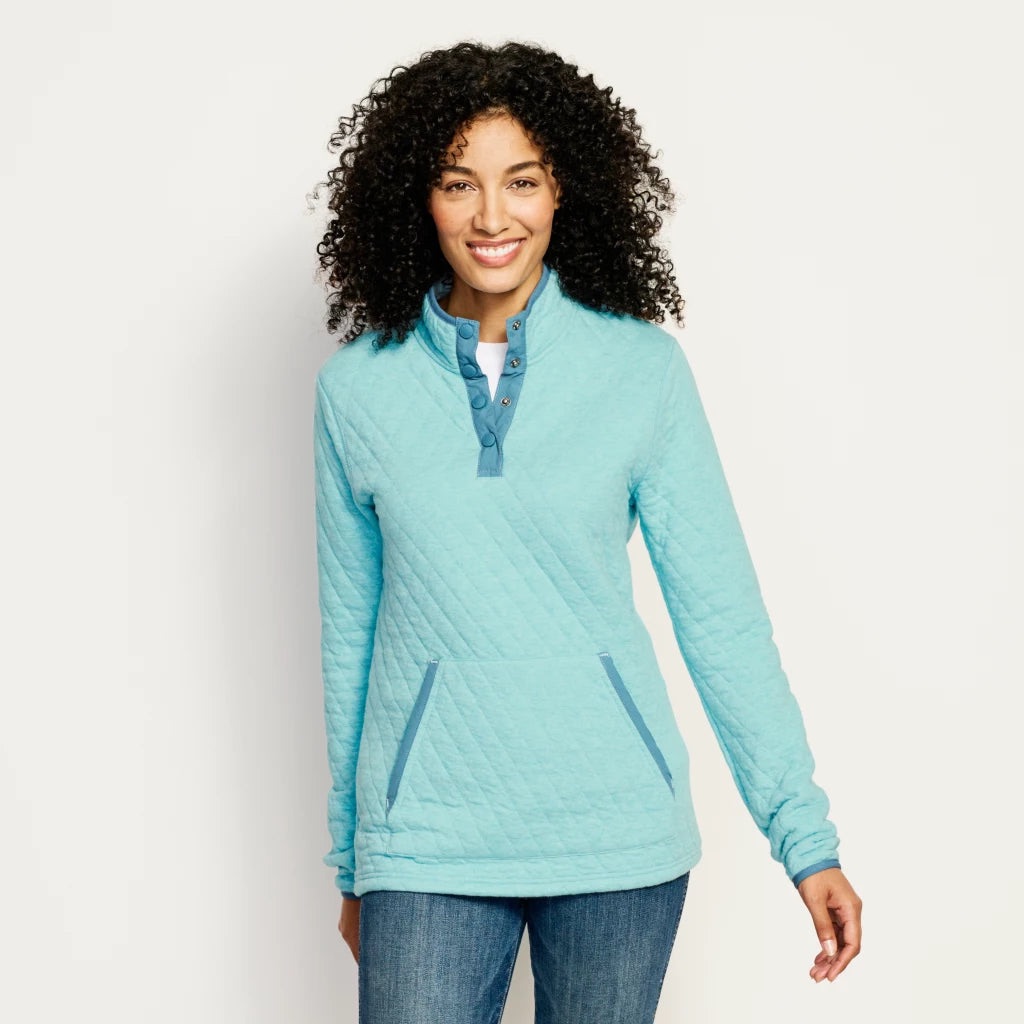 Orvis Light Blue Quilted Sweatshirt Orvis Light Blue Quilted Sweatshirt